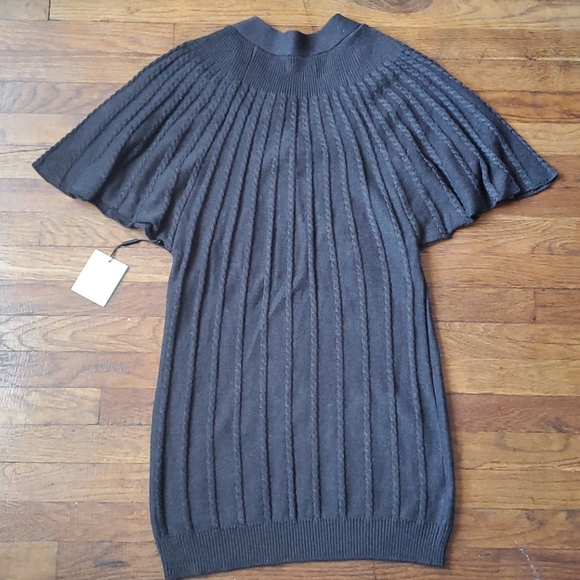Calvin Klein Cable Knit V-Neck Sweater Dress - Picture 4 of 7